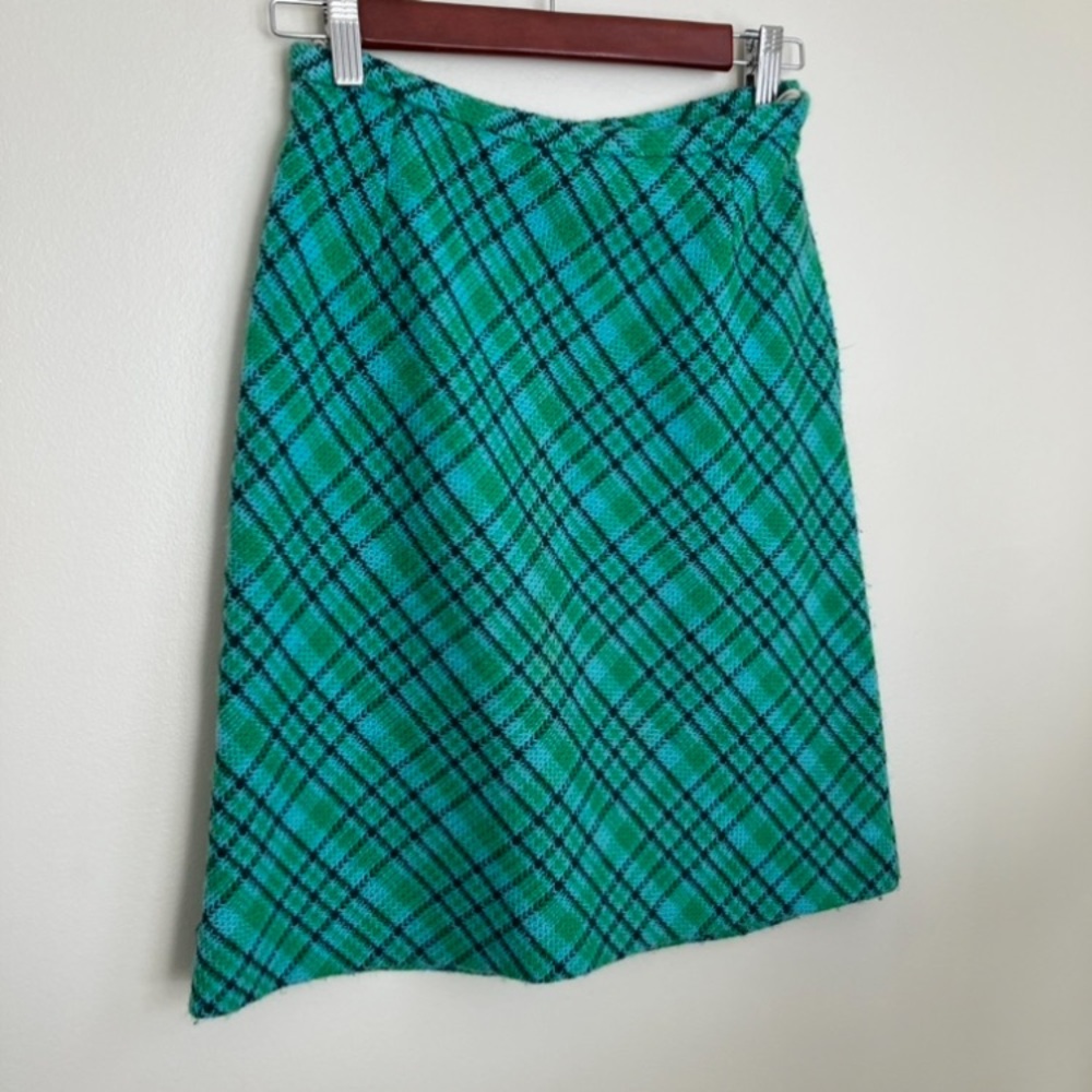 Vintage Handmade Plaid Woven Skirt